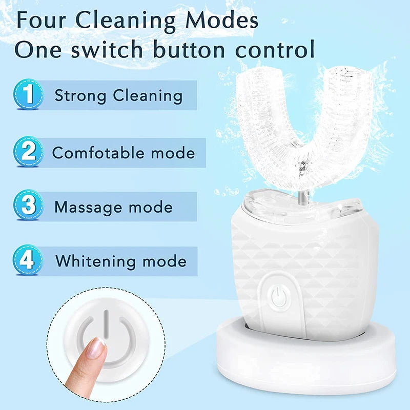 U Shaped Type Toothbrush 360 Degrees Ultrasonic Children Whitening Silicone Automatic Electric Toothbrush