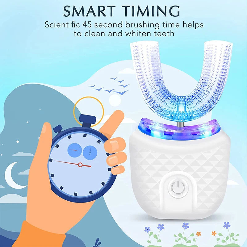 U Shaped Type Toothbrush 360 Degrees Ultrasonic Children Whitening Silicone Automatic Electric Toothbrush